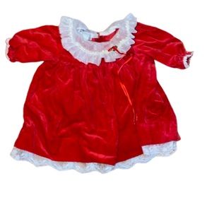 Red Velvet Dress-6 months
